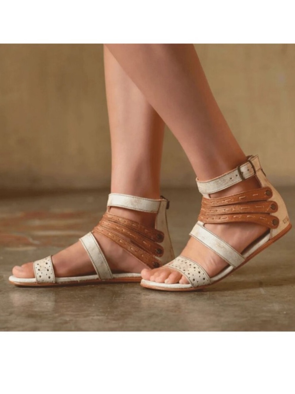 Bed Stu Artemis Leather Gladiator Zip Sandals